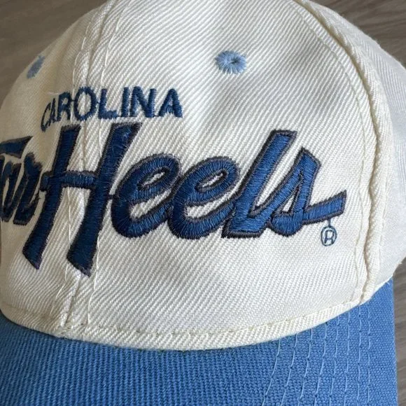 Vintage UNC Tar Heels Script Hat Sports Specialties Snapback Cap Wool 2 Tone‎